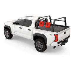 Full Size Overland Truck Bed Rack, 18.8"-25" Height Adjustable Ladder Rack Fit for F150 F250 F350 Silverado Sierra Ram Also with T-Slot Tonneau Covers