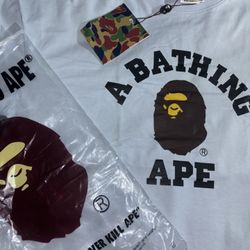 Bape Light Blue Tee Shirt Size M
