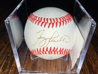 Terry Pendleton MLB Signed Baseball w/ Display Case Atlanta Braves