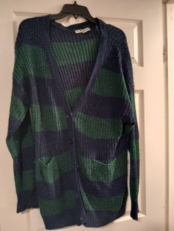 Navy Blue and Green sweater