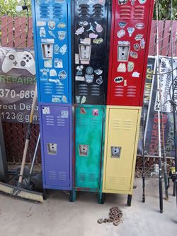 Metal School Lockers Set of 6