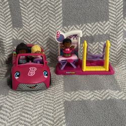 Fisher-Price Little People Barbie Gymnastics Playset & Fisher-Price Little People Barbie Convertible Vehicle
