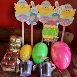 Easter Decor &  Plastic Christmas Ornaments 