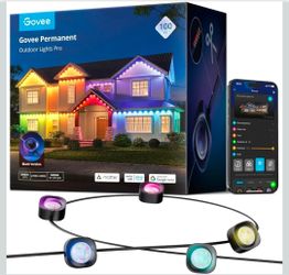 Govee Permanent Outdoor Lights Pro, 100ft with 60 RGBIC LED Lights for Daily and Accent Lighting, 75 Scene Modes for Outdoor Decor