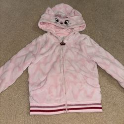Disney Store Marie Hooded Plush Jacket Girls Costume Hoodie Zip up Aristocats 4T