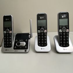 AT&T Remote Phone, 3 Phones, Base Plus 2charg Units