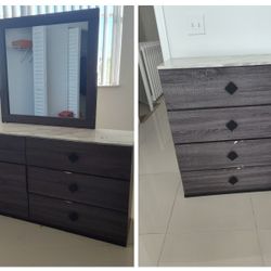 ✨ MOVING SALE – ELEGANT BEDROOM FURNITURE SET ✨DRESSER WITH MIRROR AND DRAWER CHEST 