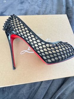 Louboutin heels black mesh 7.5