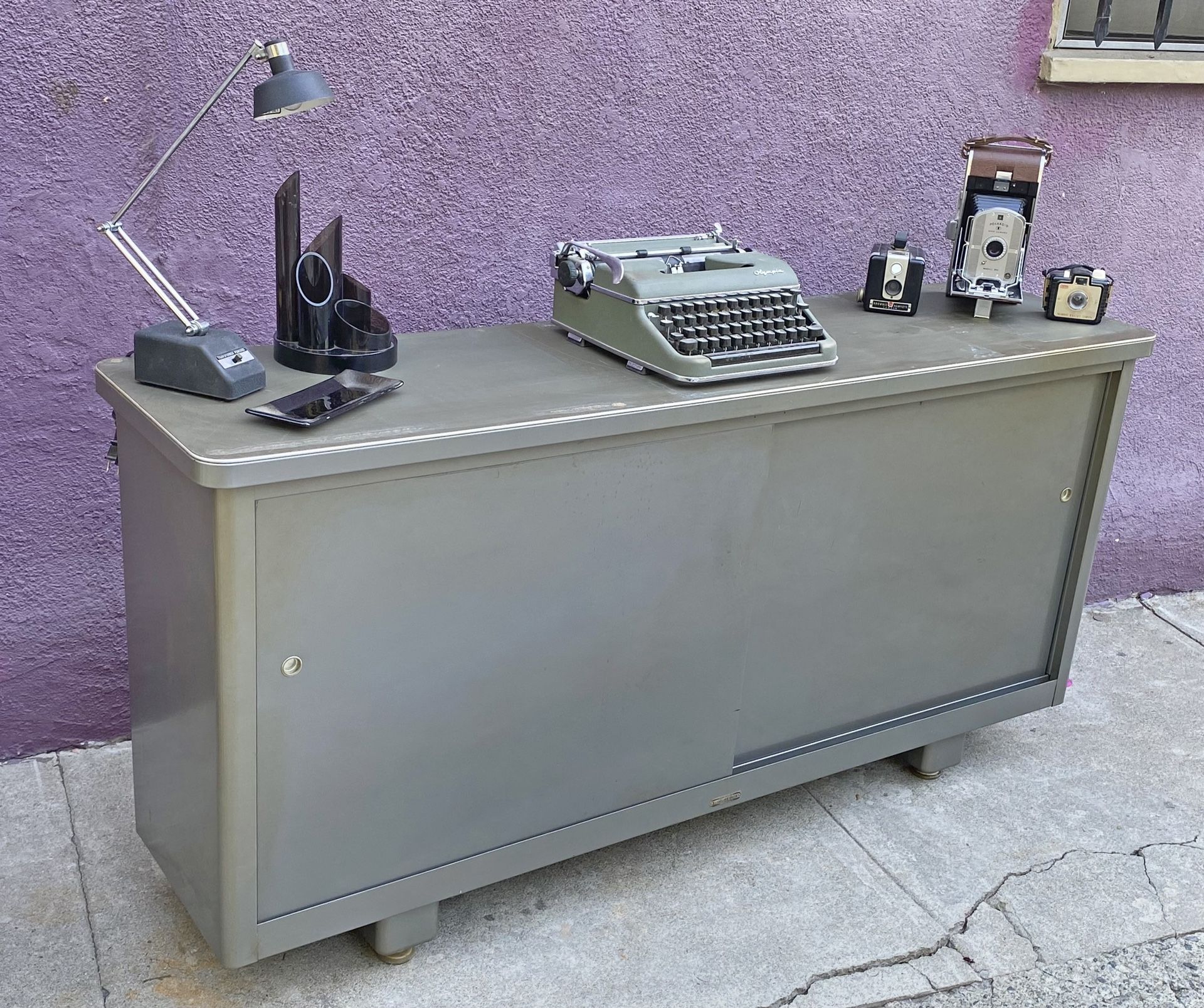 Mid century McDowell Craig narrow steel credenza