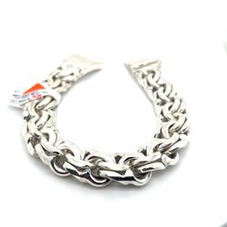 925 Sterling Silver Chino Link Bracelet 15mm 111.80grams Size 8 1/4 173912 3