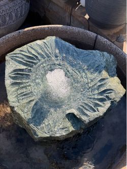 Drilled & Hand Sculpted Natural Granite “Sunburst” Water Fountain ⛲️