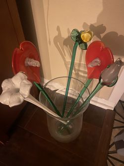 Mikasa Long Stem Glass Flowers