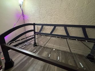 Hale Navy Wood Bedframe