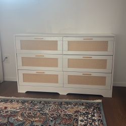 White 6 drawer wood dresser