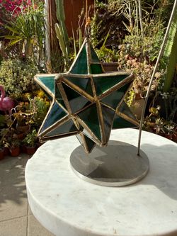 Green Stained Glass Moravian Star Ornament