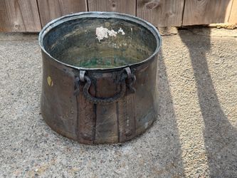 VINTAGE COPPER TURKISH CAULDRON WALL PLANTER