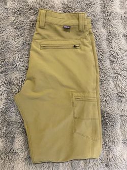 Patagonia Men’s Outdoor Pants – Light Green/Beige – Lightweight Utility Hiking Pants – Clean