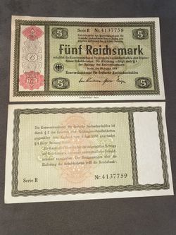 Old 1933 German Money