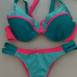 Pink/TurquoiseBathing Suit - XL