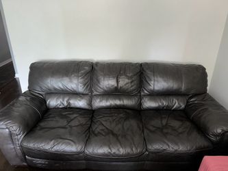 Genuine Leather Couch- Great Condition— Pick up only