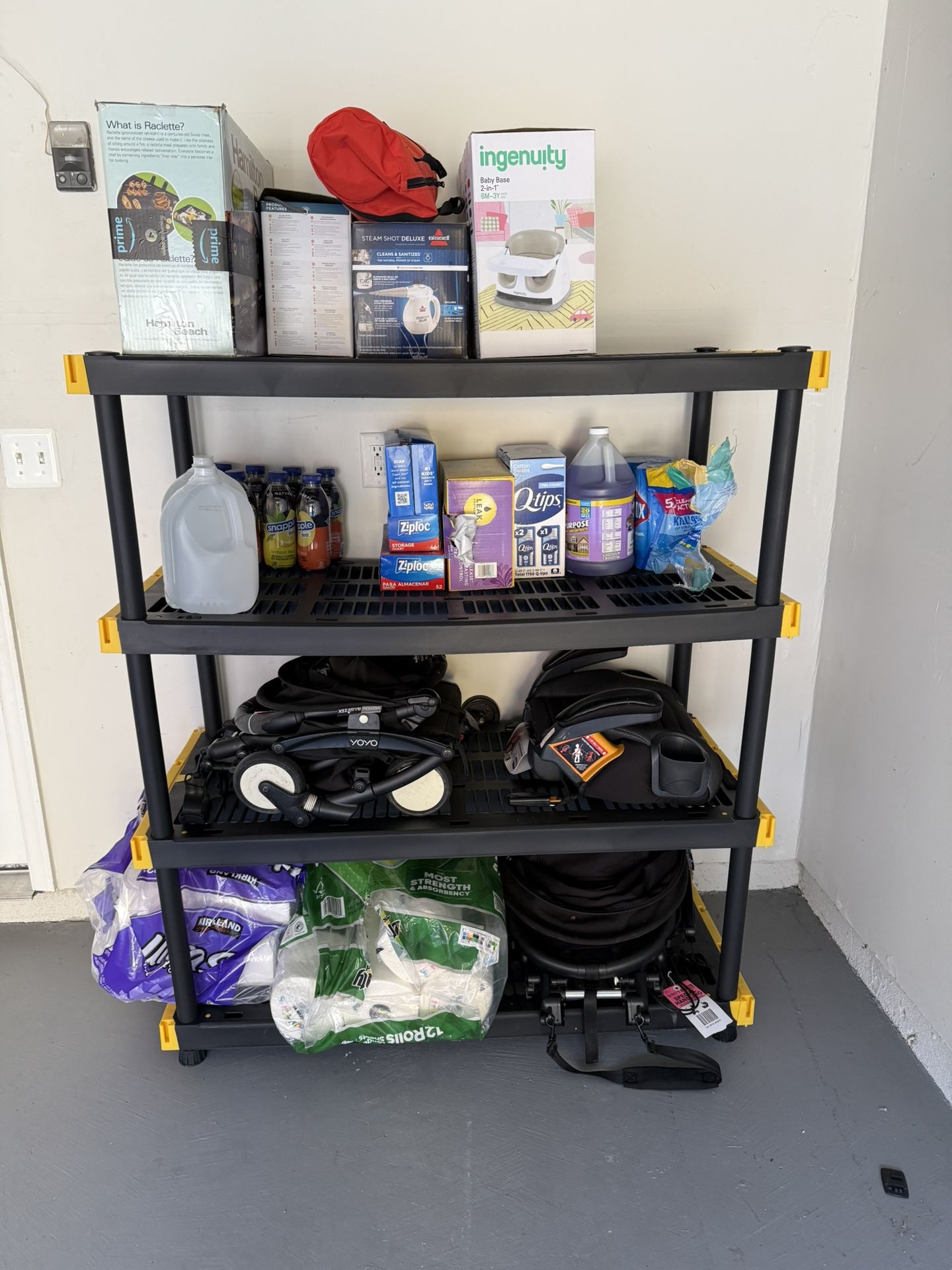 Multi-purpose Plastic Garage Storage Shelving Unit in Black