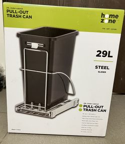 Home Zone 29 Liter Sliding Under Cabinet Trash Can