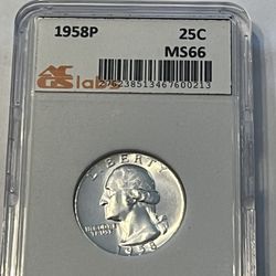 1958 Certified MS66 Silver Quarter 