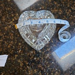 Versatile Lidded Lead Glass Heart Shaped Dish