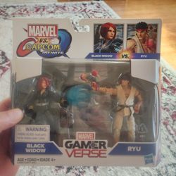 Ryu And Black Widow Action Figures/ New In Box