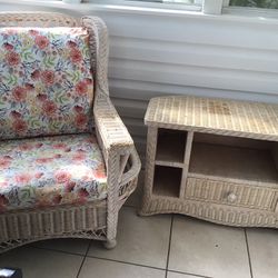 Wicker Chair and  Table