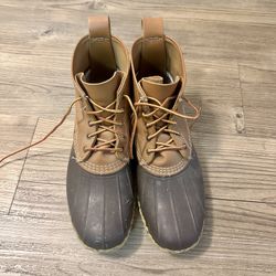 LL Bean 6 Inch Duck Boots Brown USA Made Men's Size 10 M