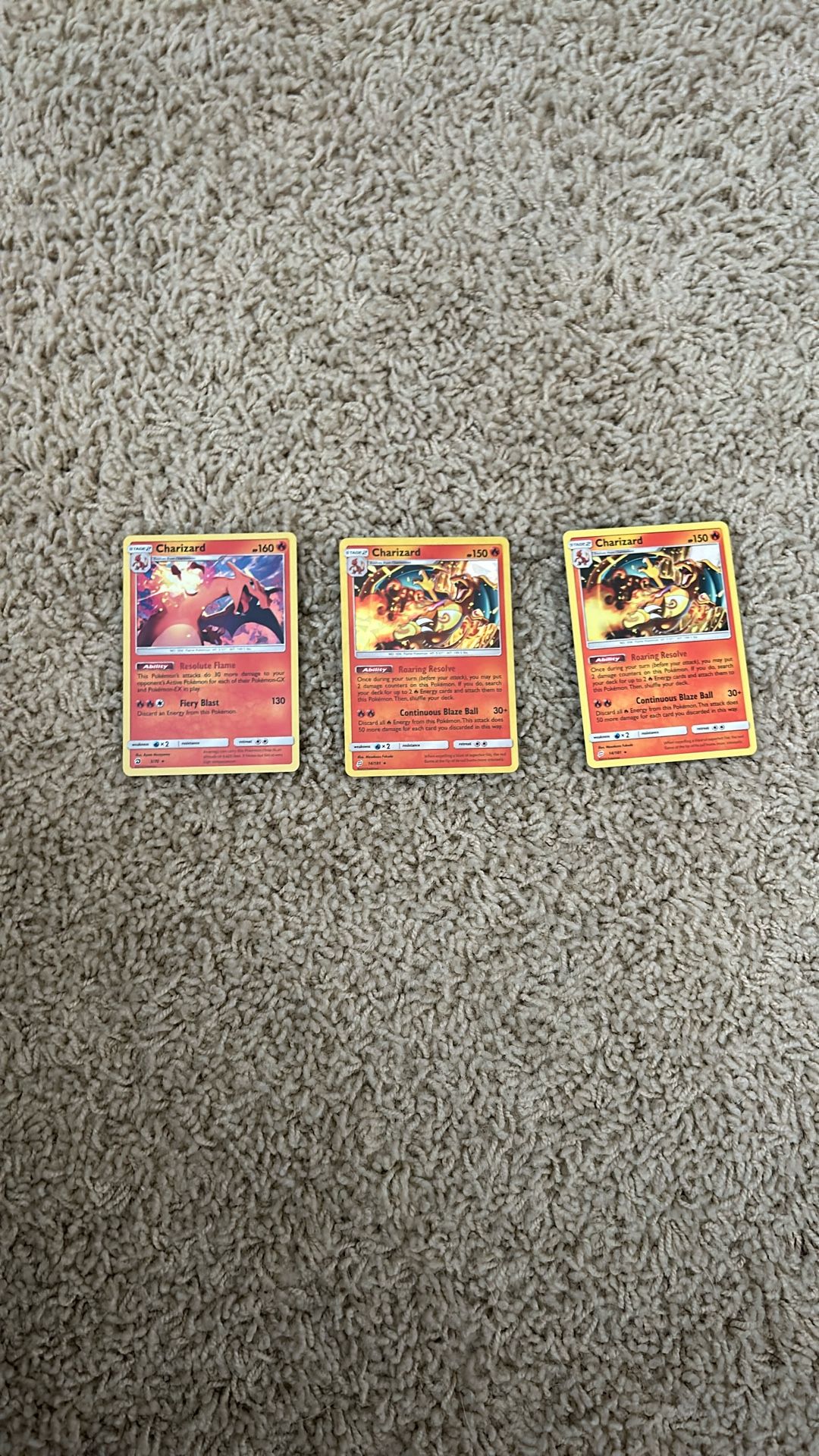 3 Charizards Pokémon Cards