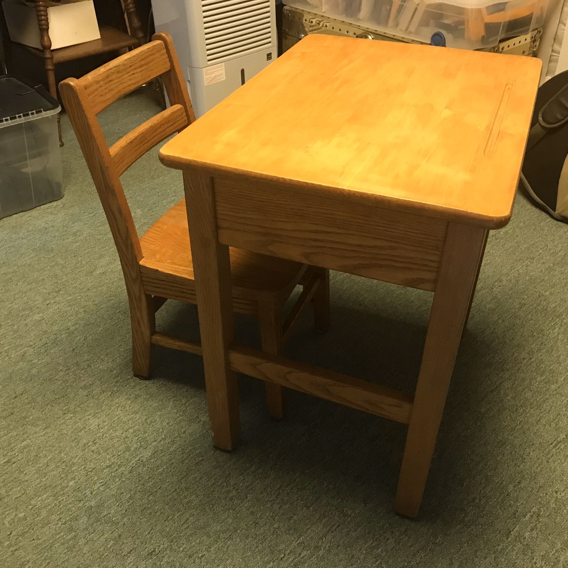 Vintage Child’s School Desk And Chair