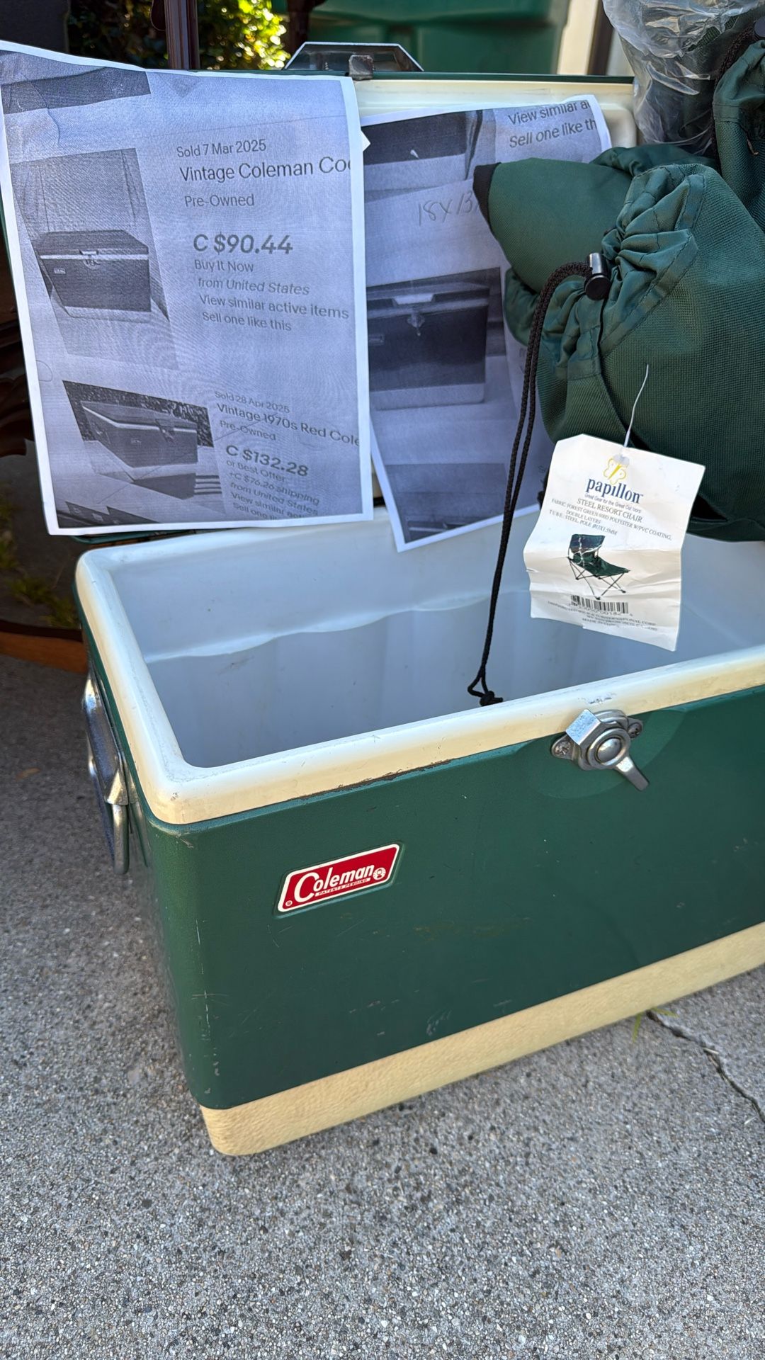 Coleman metal cooler. vintage *- today 6/14 take for 1/2 price $50