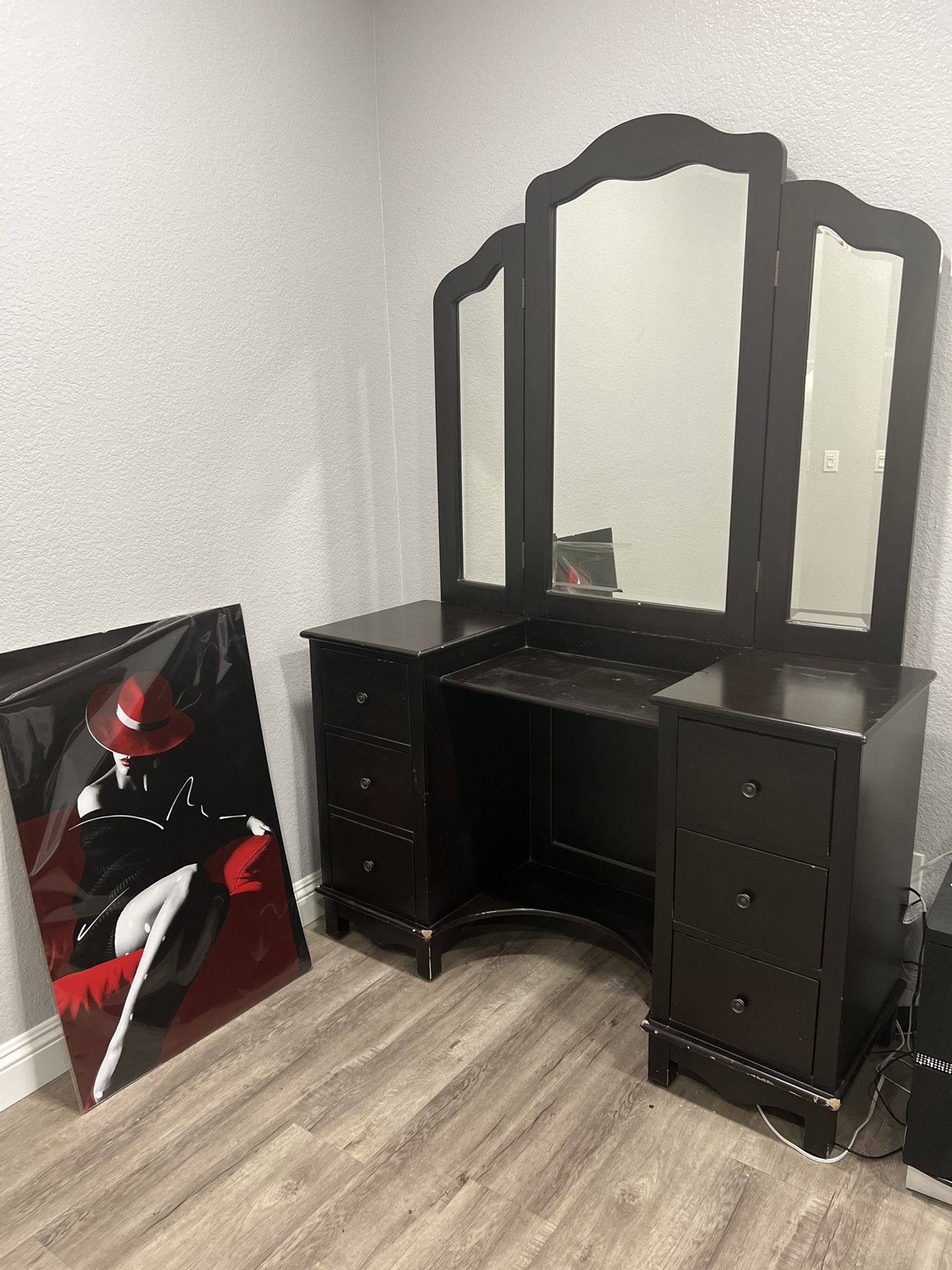 Espresso Vanity With Mirror