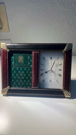 Elysées Desk Clock with Photo Frame