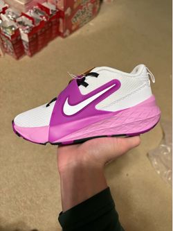 Size 12.5C, 13.5C, 2Y (PS) - Nike Kids Team Hustle D 12 White Vivid Purple Basketball Shoes