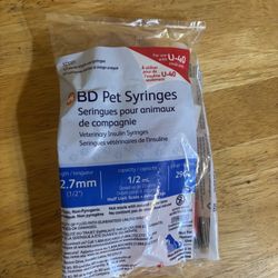 Free Unused Pet Syringes 