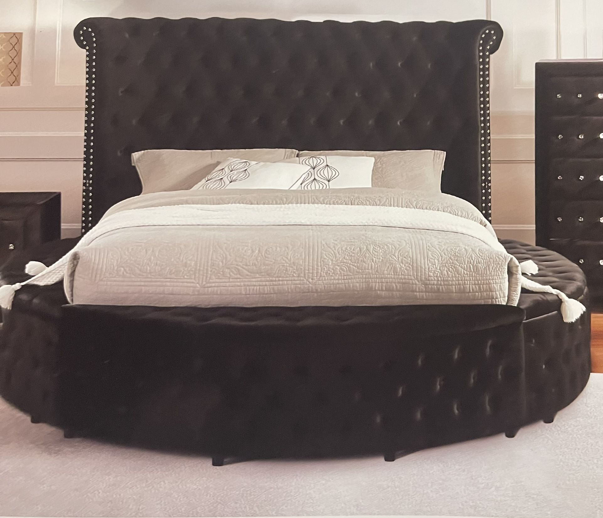 Brand New Black King Size Bed In Box With Mattress Included