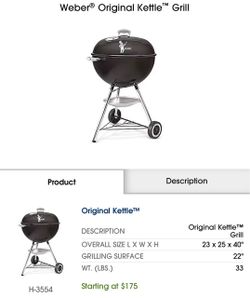Weber Kettle Charcoal Grill