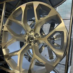 24 Inch Snowflake Silver Machine Wheels Rims Tires