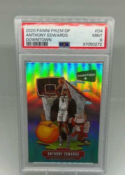 Panini Prizm Draft Picks Anthony Edwards RC Downtown D-4 Georgia Bulldogs PSA 9