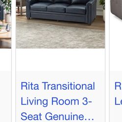 leather blue sofa bed 3 seat