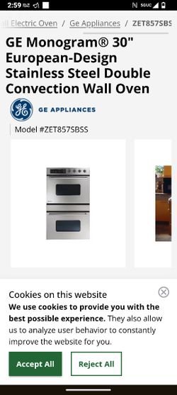 Ge Monogram Double Stack 30" Oven