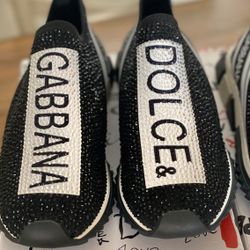 Pair Of Dolce & Gabbana Sorrento crystal-embellished knit sneakers
