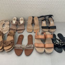 Lot Of 8 Pairs Of Women’s Size 7 Sandals