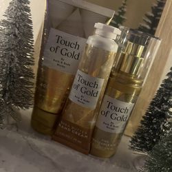 New Bath & Body Works Touch of Gold 3-piece set