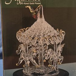 24 Karat Gold Plated Carousel Figurine 