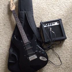 Electric Lead Guitar+case Bag+amp+connector