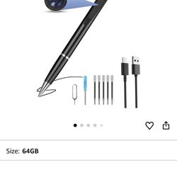 1080P HD Mini Body Camera Pen 64GB, Hidden Portable Secret Nanny Cam for Outdoor Indoor & Home Security, Loop Recording, Long Battery Life, Easy to Us